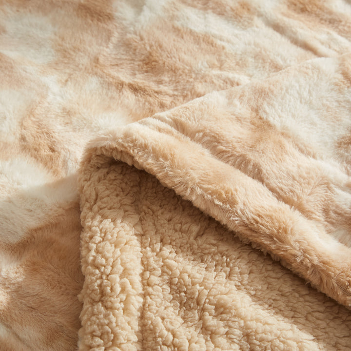 Faux Fur Reversible Sherpa Blanket | Cozy Plush Throw | Couch, Sofa, Bed
