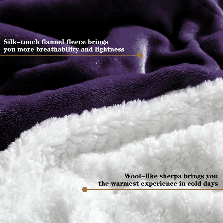 Luxury Reversible Sherpa Fleece Blanket | Cozy Sofa & Bed Throw