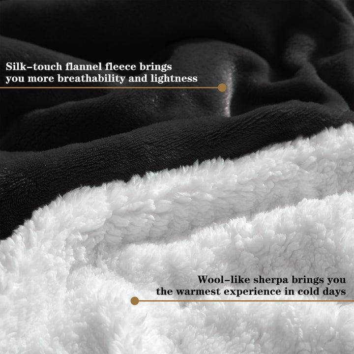 Manta polar Sherpa reversible de lujo | Manta acogedora para sofá y cama.