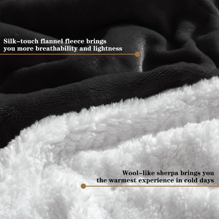 Luxury Reversible Sherpa Fleece Blanket | Cozy Sofa & Bed Throw