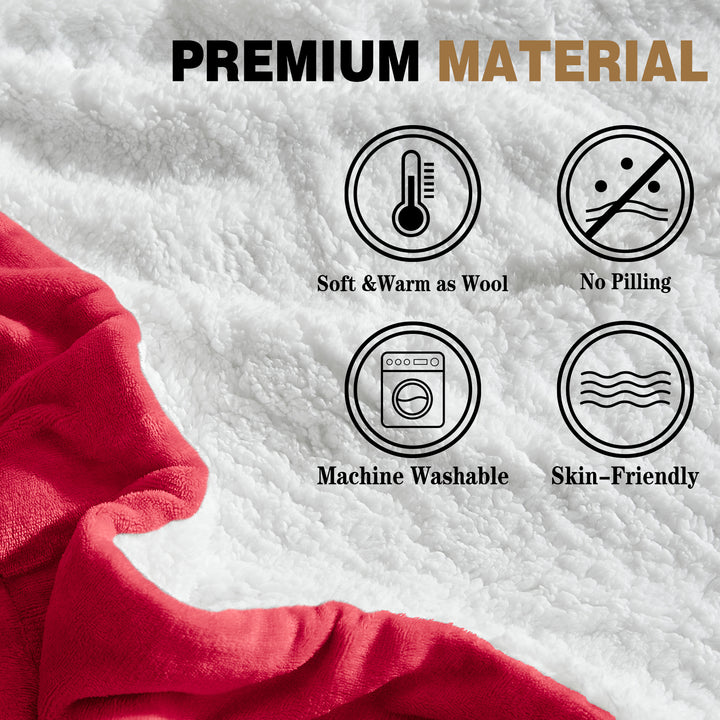 Manta polar Sherpa reversible de lujo | Manta acogedora para sofá y cama.
