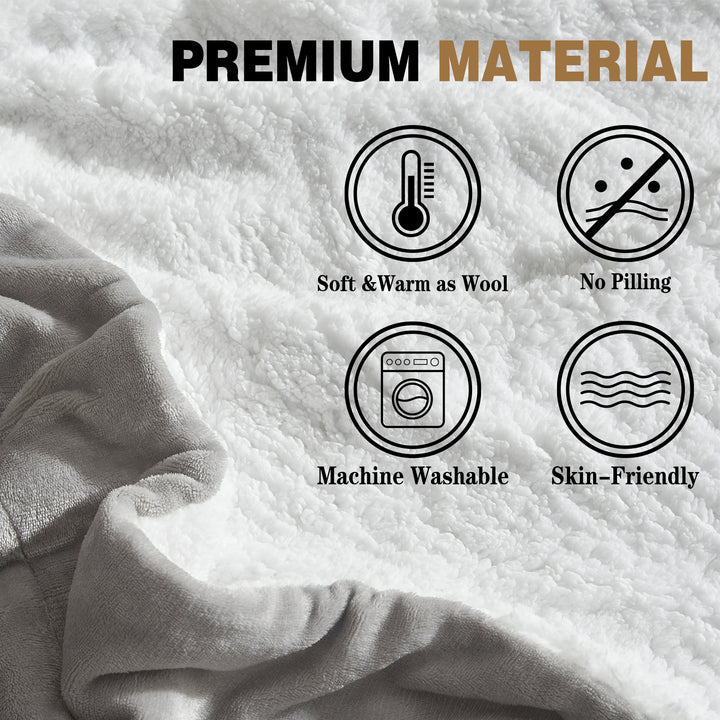 Manta polar Sherpa reversible de lujo | Manta acogedora para sofá y cama.