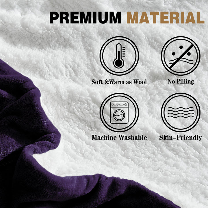 Manta polar Sherpa reversible de lujo | Manta acogedora para sofá y cama.