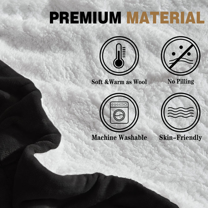 Manta polar Sherpa reversible de lujo | Manta acogedora para sofá y cama.
