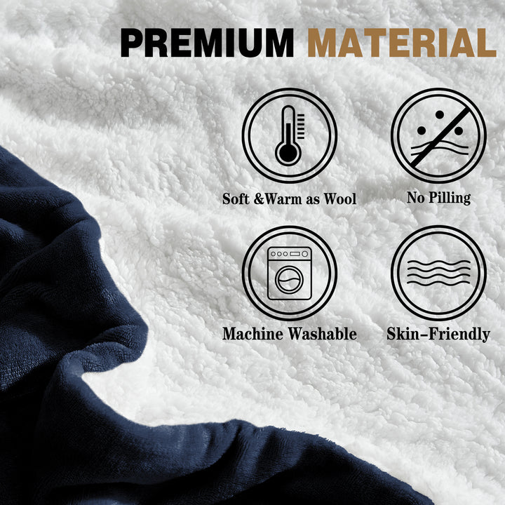 Manta polar Sherpa reversible de lujo | Manta acogedora para sofá y cama.