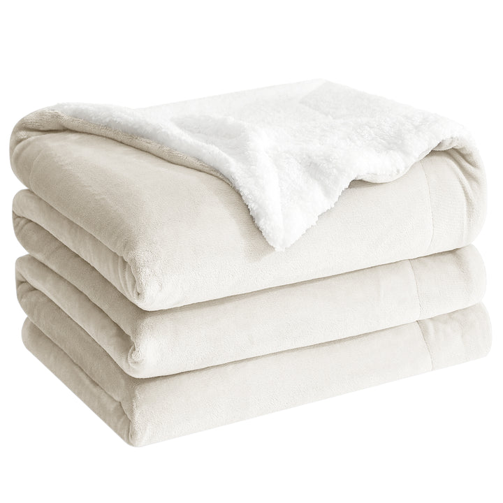 Manta polar Sherpa reversible de lujo | Manta acogedora para sofá y cama.